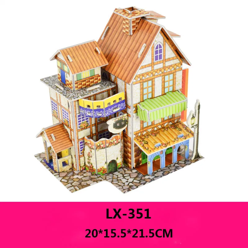 

3D DIY Puzzle Jigsaw Baby toy Kid Early learning Castle Construction pattern gift For Children Educative toy Houses Puzzle