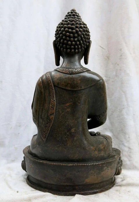 13&quot China old brass copper Buddhism apothecary buddha Sculpture Statue gift arts crafts decoration | Дом и сад