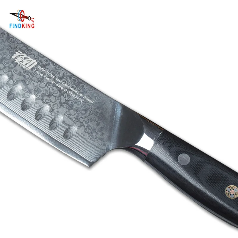 FINDKING G10 ручкой нож Дамаск 7 дюймовый японский santoku 67 слоев дамасской стали