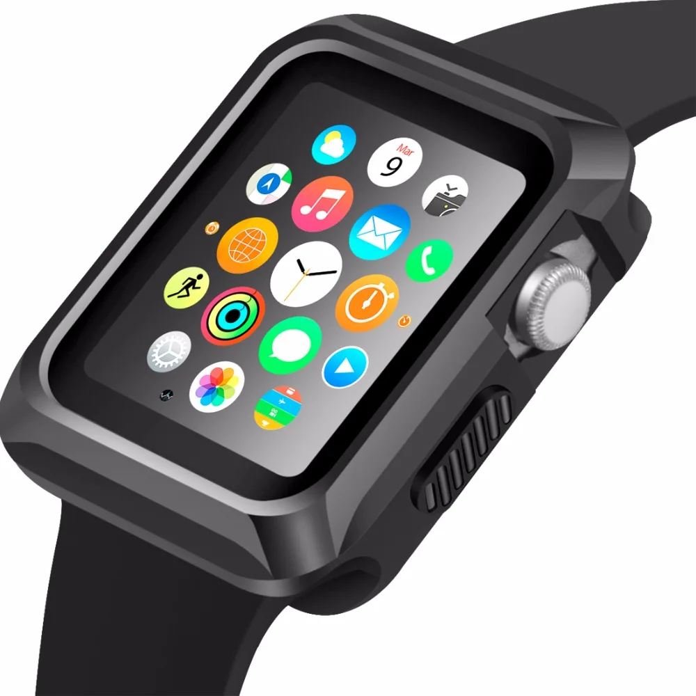 Универсальный тонкий прочный защитный чехол из ТПУ 6 цветов для Apple Watch Series 1 2 3 38 мм