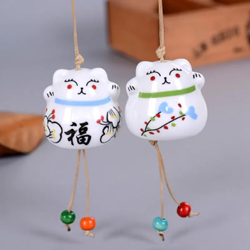 1 шт. ветер колокольчики на автомобиль с кошкой удачи керамические коты ветряной