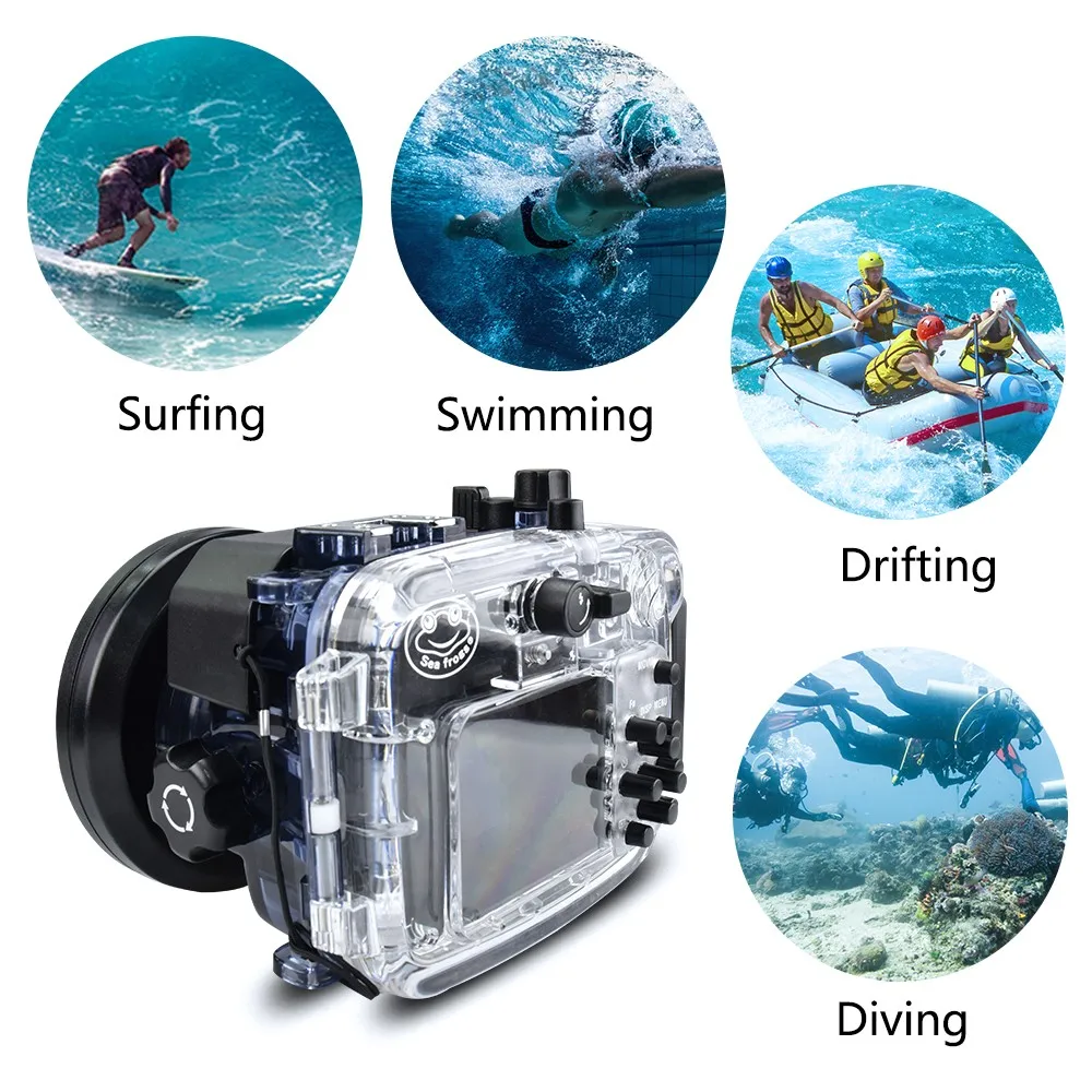 Камера для дайвинга Seafrogs 60m/195ft водонепроницаемый корпус Sony RX100 VI футляр подводной
