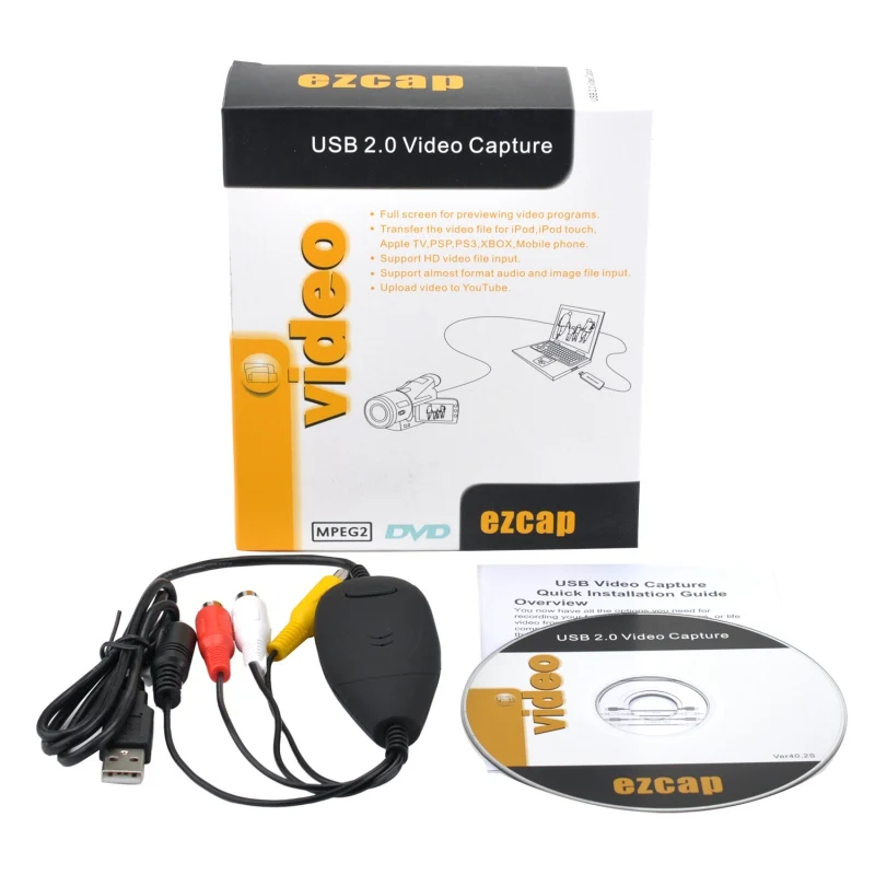 Универсальный захват видео через USB с аудио конвертер VHS в DVD Maker аналогового от 8