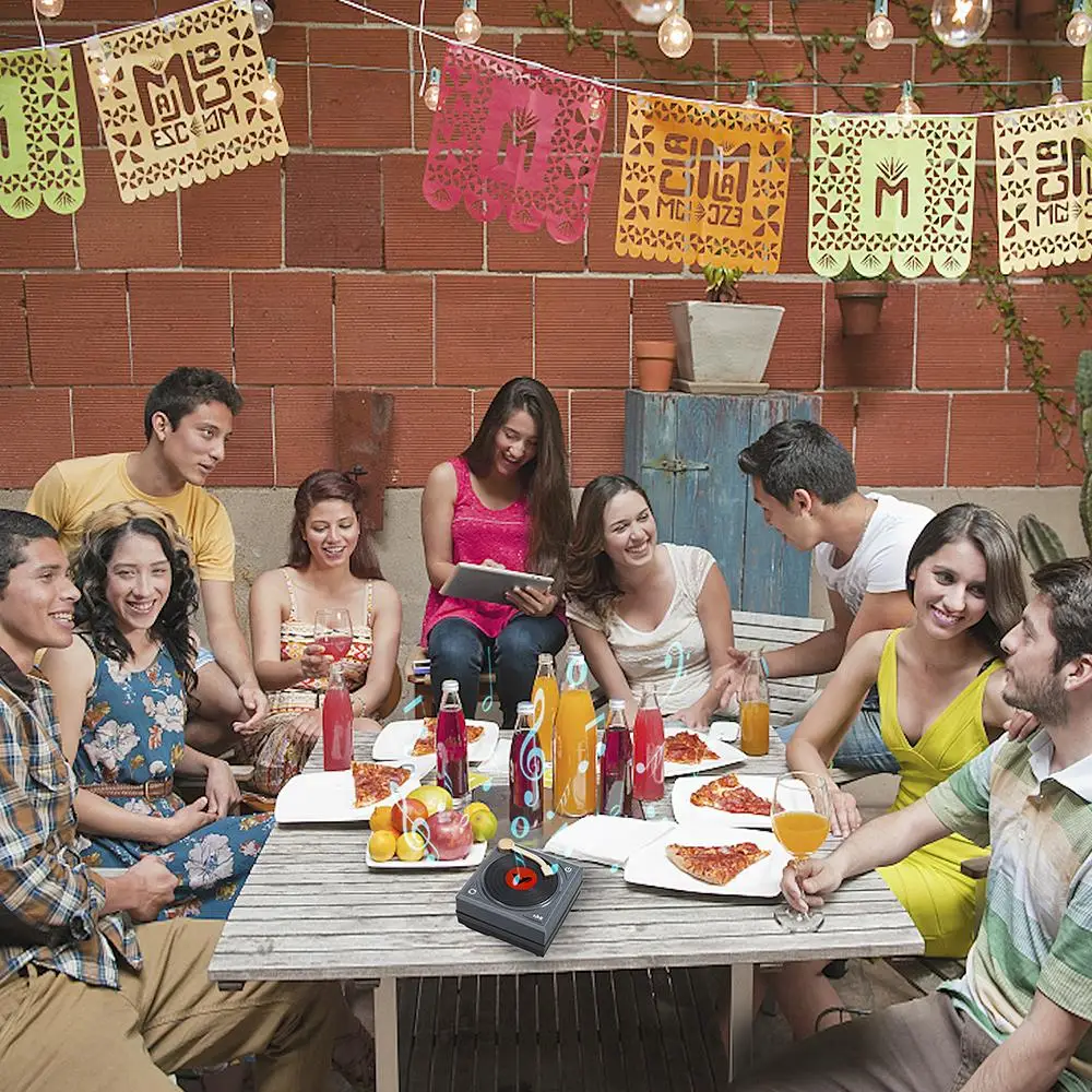 Мини Ретро Bluetooth динамик портативный проигрыватель пластинок стерео объемный HiFi