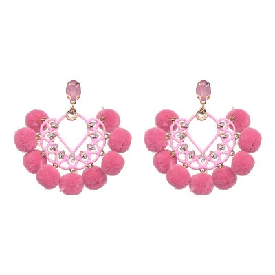 Light Pink Модные серьги-капли с кристаллами, очаровательные серьги в стиле бохо, модные большие серьги с кисточками, длинные серьги для свадьбы - Окраска металла: Light Pink