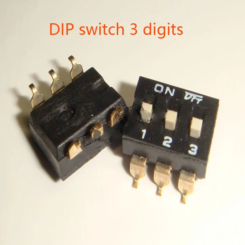 10pcs/lot 2.54 mm patch dial switch 3P gold plated foot black SMD | Обустройство дома