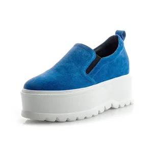 Женские кроссовки из натуральной кожи, на плоской платформе, весна-осень, 2018