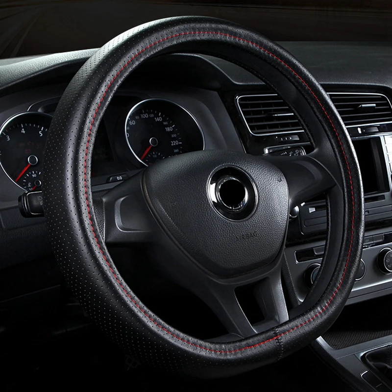 Рулевое колесо кожаный чехол D кольцо для Volkswagen VW Golf 7 GTi Mk7 Scirocco Sagitar Lavida мужские