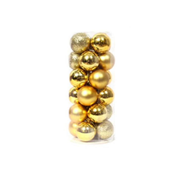 Gold YORIWOO 24pcs/lot 3cm Merry Christmas Tree Balls Decoration Party Hanging Ornament Christmas Baubles Pendant Xmas New Year Gifts - Цвет: Gold