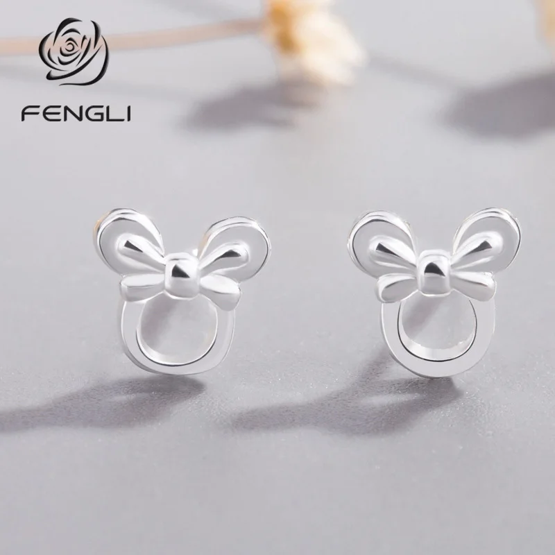 Женские серьги гвоздики с Микки и Минни FENGLI романтичные крошечное животное