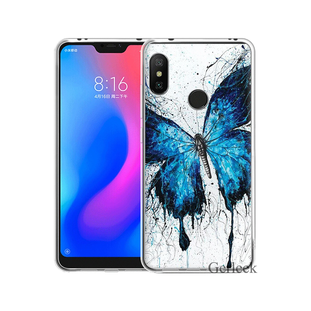 mobile Phone Case For Xiaomi Redmi Note 6 7 3 Pro 4 4X 5 5A Cover Blue Butterfly Bag Shell | Мобильные телефоны и