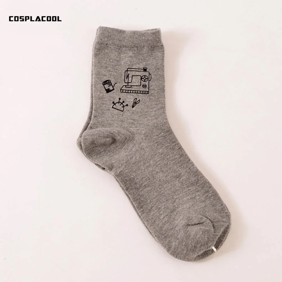 [COSPLACOOL] оригинальные модные носки с принтом женские ботинки шапкой цвет черный