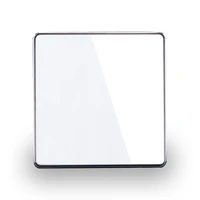luxury glass mirror surface 1 gang 1way2way wall switch home hotel white color 86mm square panel light switch