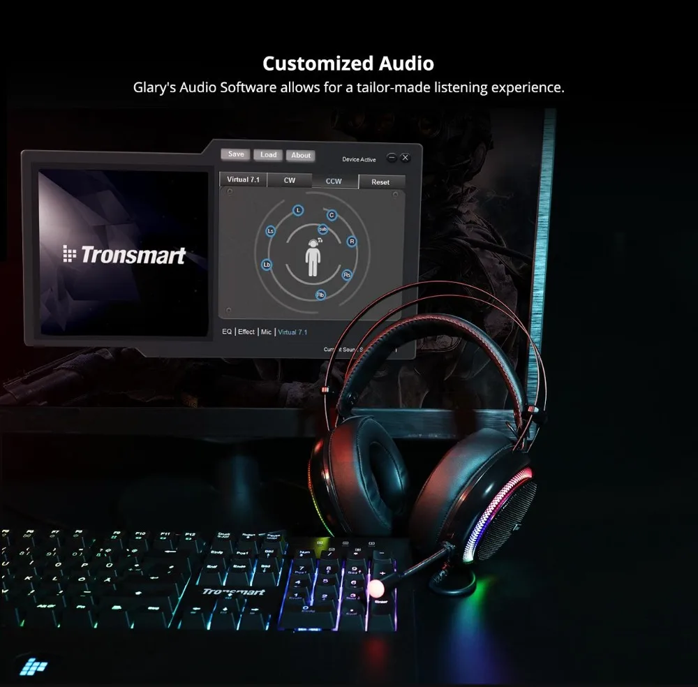 Игровая гарнитура Tronsmart Glary Virtual 7,1 USB интерфейс Игровые наушники для ps4 Для nintendo для переключения компьютера и ноутбука