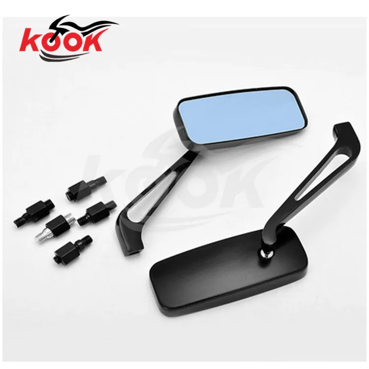 rectangle black glare prevention blue mirror scooter moto rearview for honda suzuki yamaha harley motorcycle side | Автомобили и