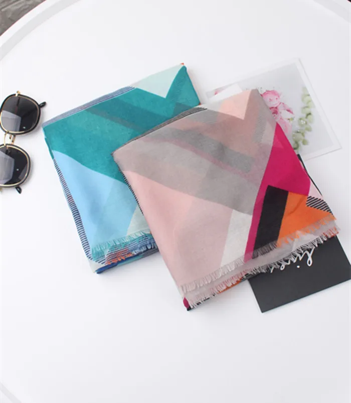 Новинка 2019 шарфы с бахромой и геометрическим принтом шаль Длинная пляжная Модная