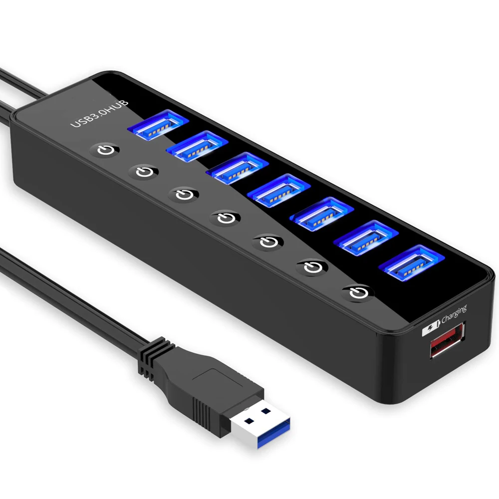Usb хаб 3 0 Супер Скоростной 5 Гбит/с 4 7 портов + 1 Портативная зарядка USB разветвитель