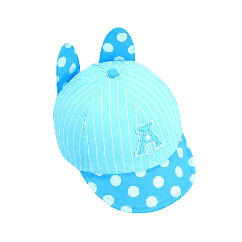 Rabbit Dot Baby Caps With Ears Cute Letter Baseball Boys Girls Sun Striped Fashion Toddler Hat Clothing | Детская одежда и обувь