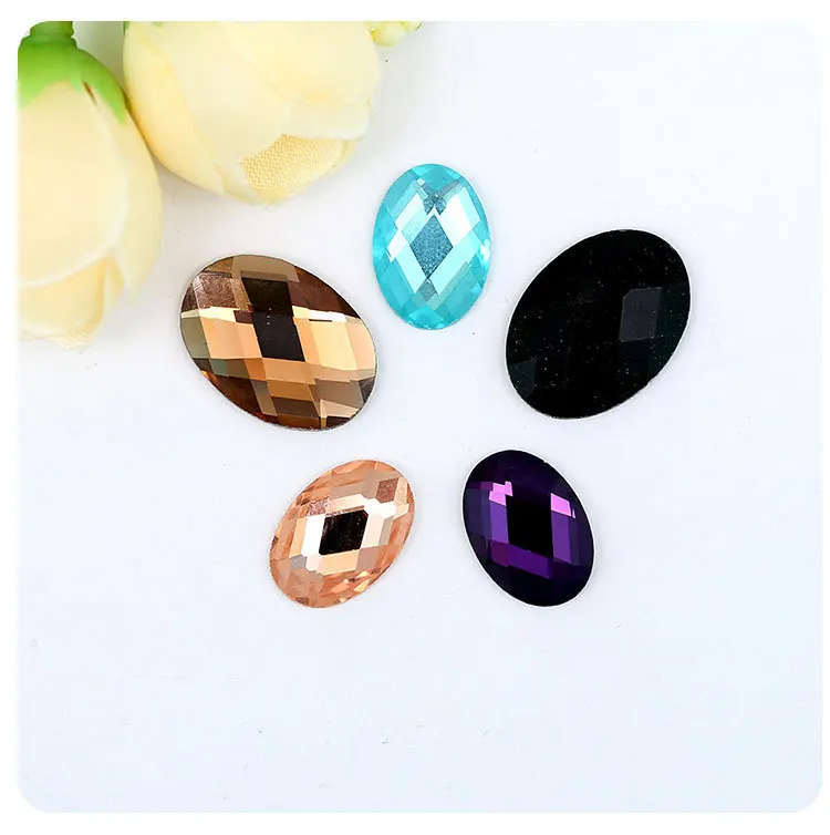 Free shipping!!!Deal white color Oval shape Loose Flatback Rhinestones High quality crystal glass Factory sales | Дом и сад