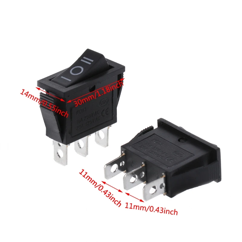 5 шт. x AC 16A/250 В 20A/125 3 контактный SPDT вкл. ВЫКЛ. позиционный рокер для лодки|switch