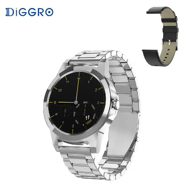 add black strap Diggro DI03 плюс Смарт часы Bluetooth водонепроницаемый монитор сердечного ритма во время сна шагомер 320 мАч умные часы с дополнительный ремень - Цвет: add black strap
