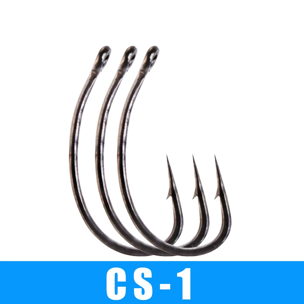 

FISH KING 3 упак./лот CS-1 рыболовный крючок Размер 2 #4 #6 #8 # рыболовные крючки из высокоуглеродистой стали джиг-крючок с бородкой для карпа крючок с ...