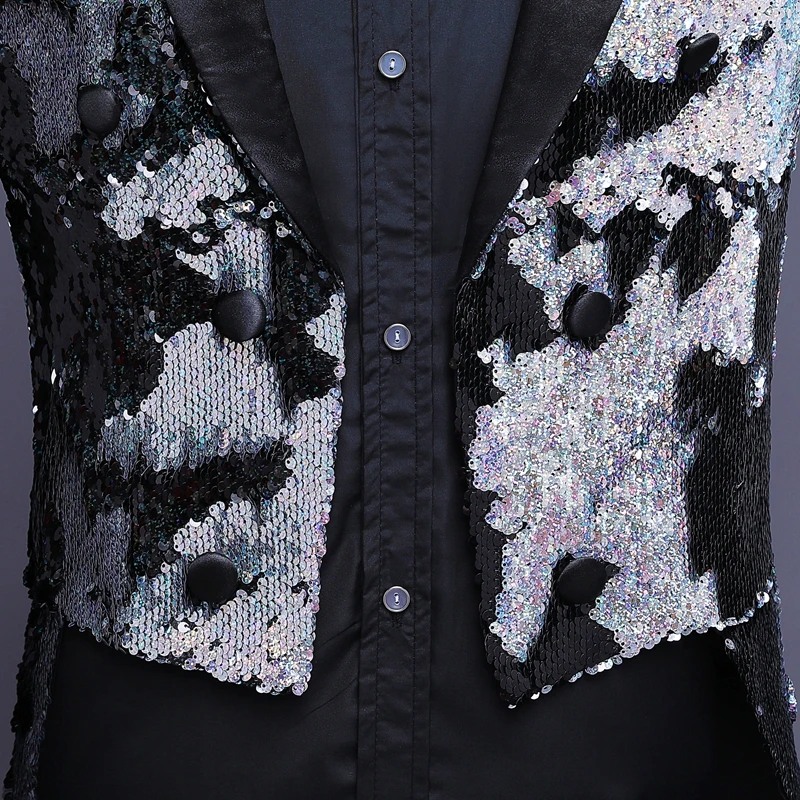 Bar Nightclub Male Singer Jacket DJ DS Host Blue violet Colorful sequins slim fit suit stage costume Fashion Slim blazer men | Мужская