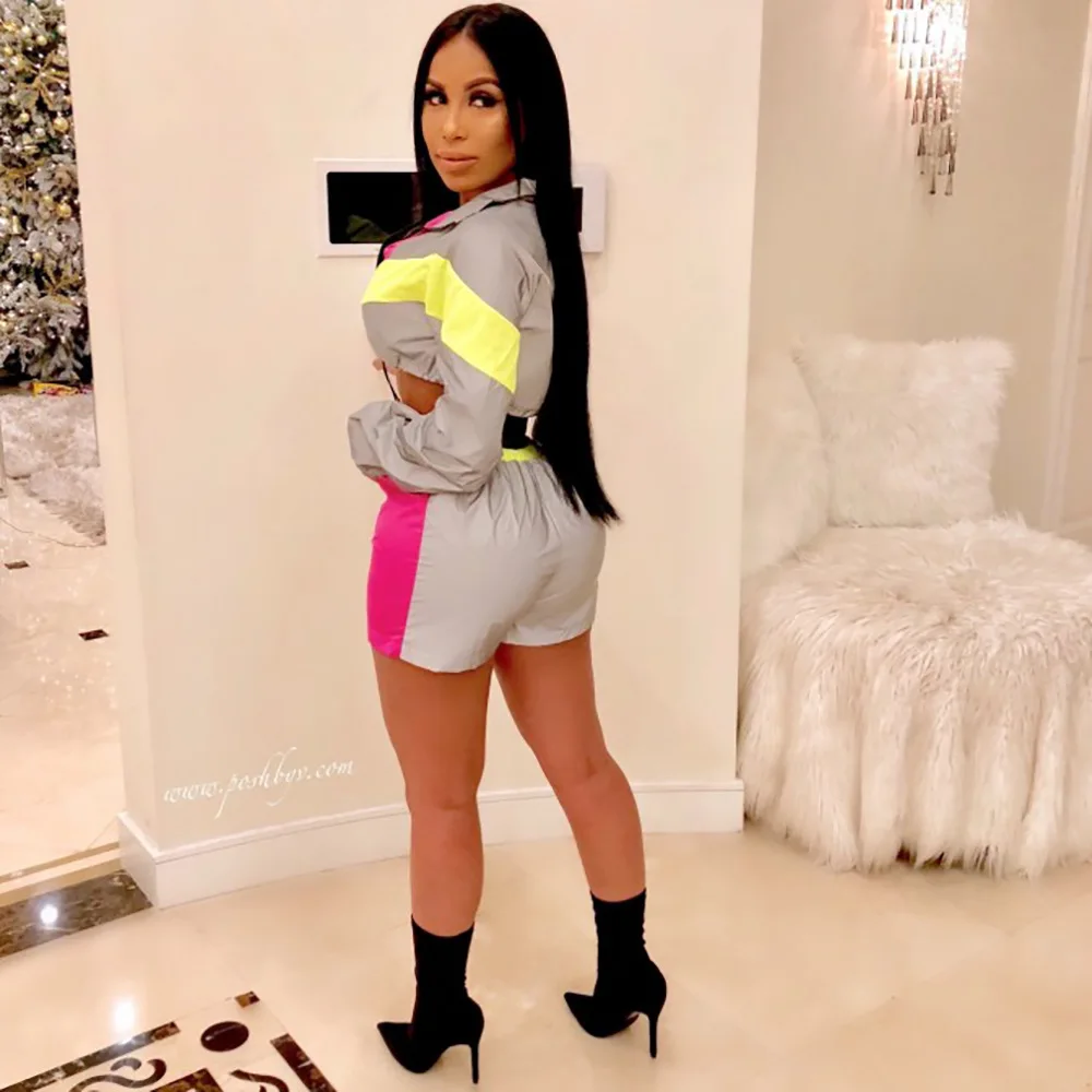 Сексуальный популярный стиль подходящие шорты с длинными рукавами тонкий костюм