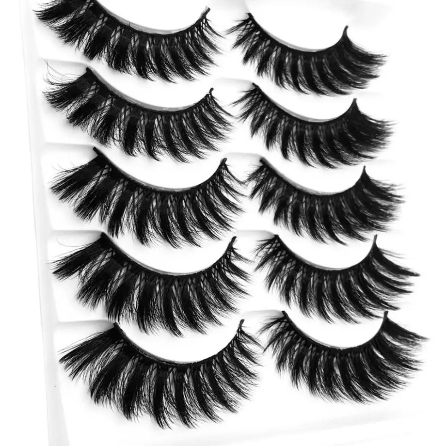 G810 5 Pairs 3d mink hair natural cross false eyelashes individual faux cils lashes extension for professionals cilios wimpers | Красота и