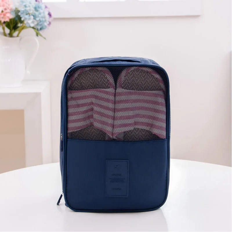 Navy Blue Креативный Многофункциональный большой нейлоновый 6 цветов портативный органайзер для путешествий сумка для хранения обуви туалетные принадлежности - Цвет: Navy Blue