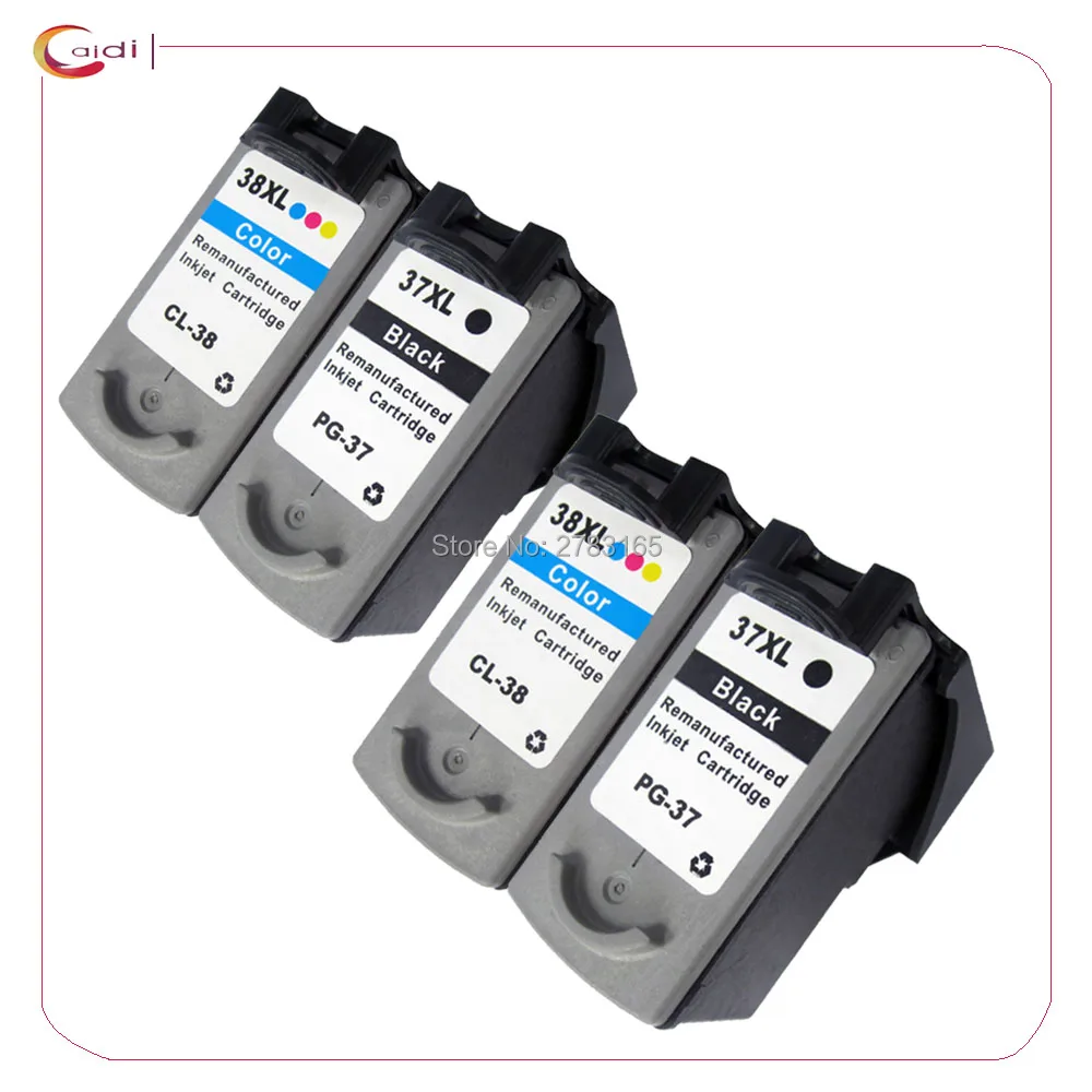 4 шт. Восстановленный PG 37 CL 38 картридж для принтера Canon IP1800 IP1900 MP140 MP210 Ip2600 MX300 MX310 MP190