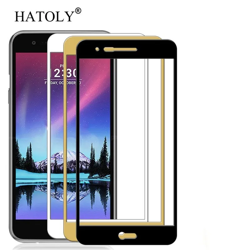 Защитное стекло для экрана LG K10 2017 закаленное K 10 2017/LV5 полноразмерное HATOLY |