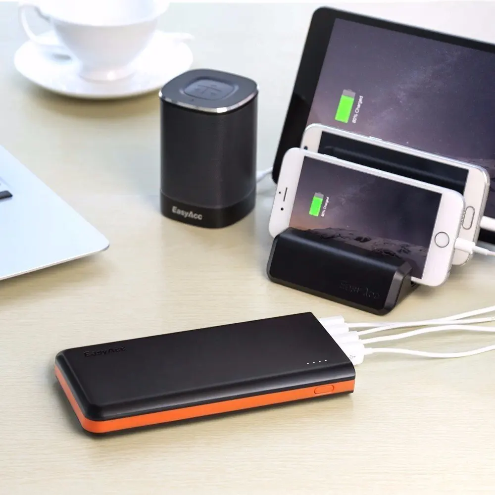 EasyAcc 20000 мАч Внешний аккумулятор 4 USB портативное зарядное устройство для iPhone 7 6 5 4X8