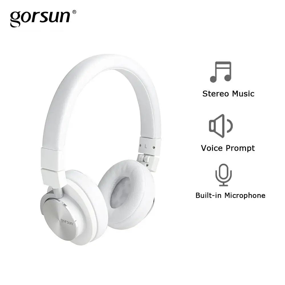 Gorsun GS781 наушники стерео гарнитура 3,5 мм складные наушники с микрофоном для телефонов компьютер ПК ноутбук Xiaomi - Цвет: white