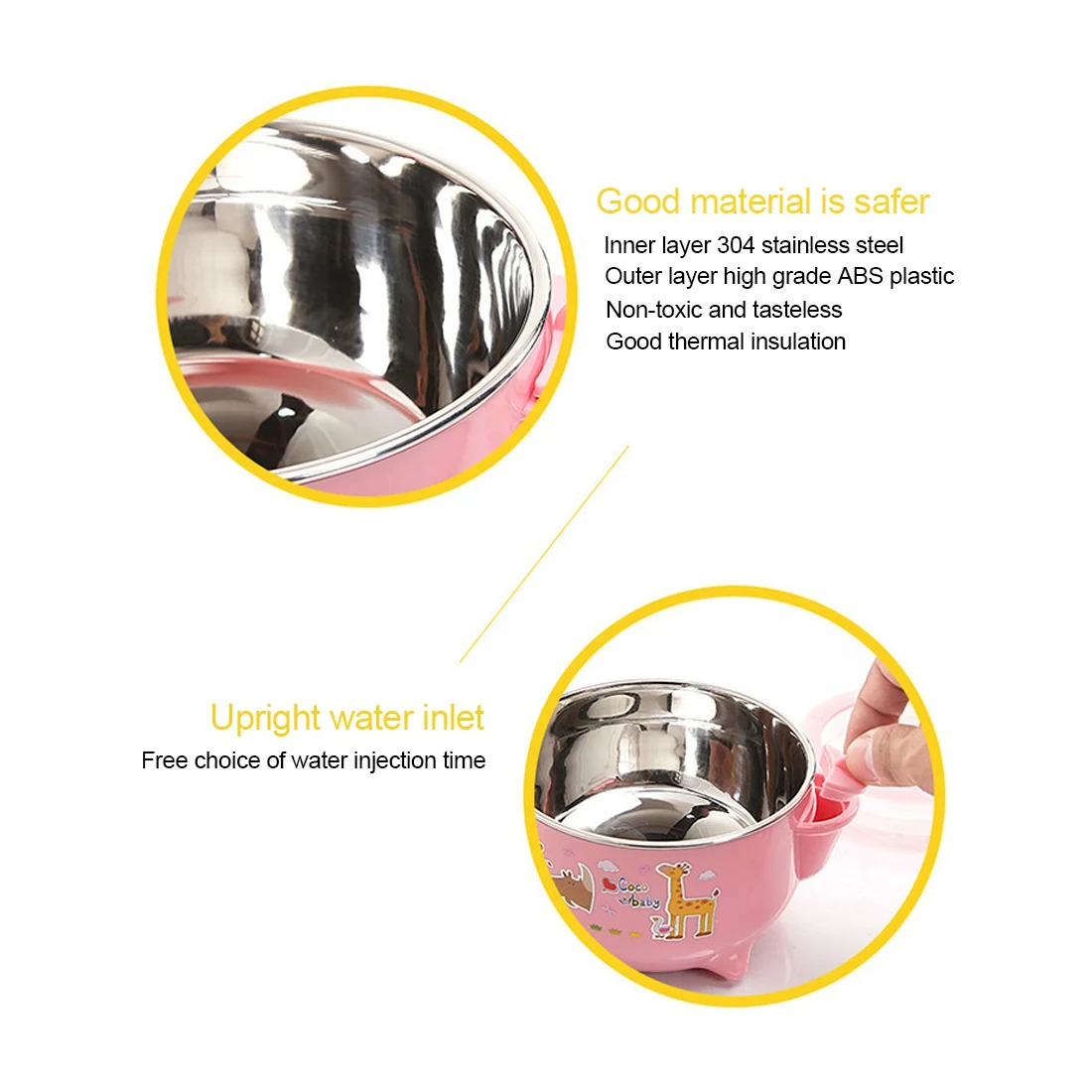 Детская посуда с горячей и холодной изоляцией двойного назначения баб 410 мл