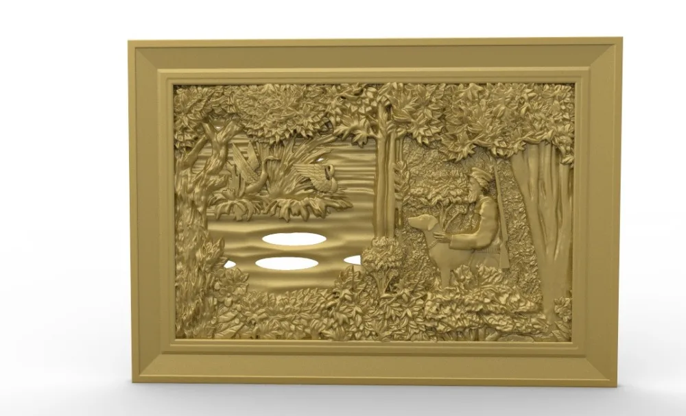 Охотничья Модель 3D модель рельеф STL для ЧПУ маршрутизатора резьбы гравировки artcam