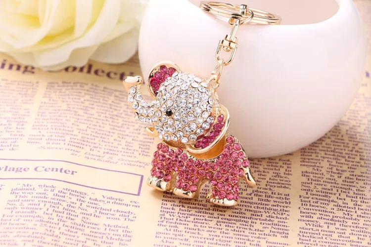 Чавейру! модный хрустальный брелок в виде слона для автомобиля, брелок для ключей из сплава, держатель брелоки с животными llaveros, Очаровательная Женская сумка, ювелирное изделие R031