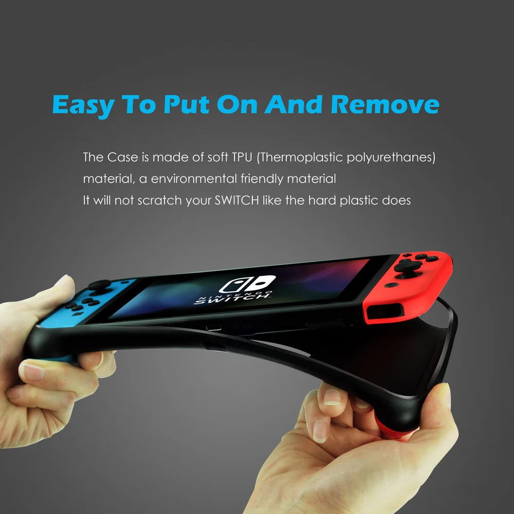 Мягкий защитный чехол для консоли Nintendo Switch NS NX из ТПУ с ручкой и карманом игровых