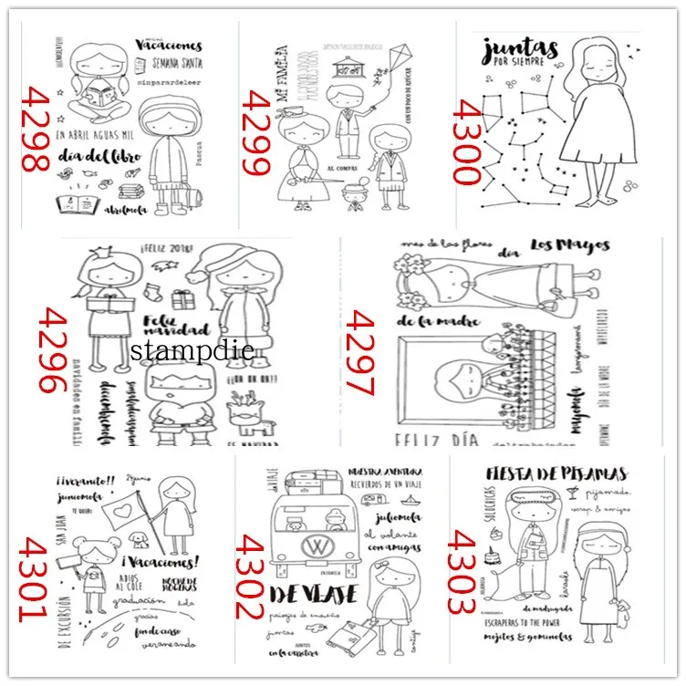 animals Transparent Clear Stamps for DIY Scrapbooking/Card Making/Kids Christmas Fun Decoration Supplies | Канцтовары для офиса и