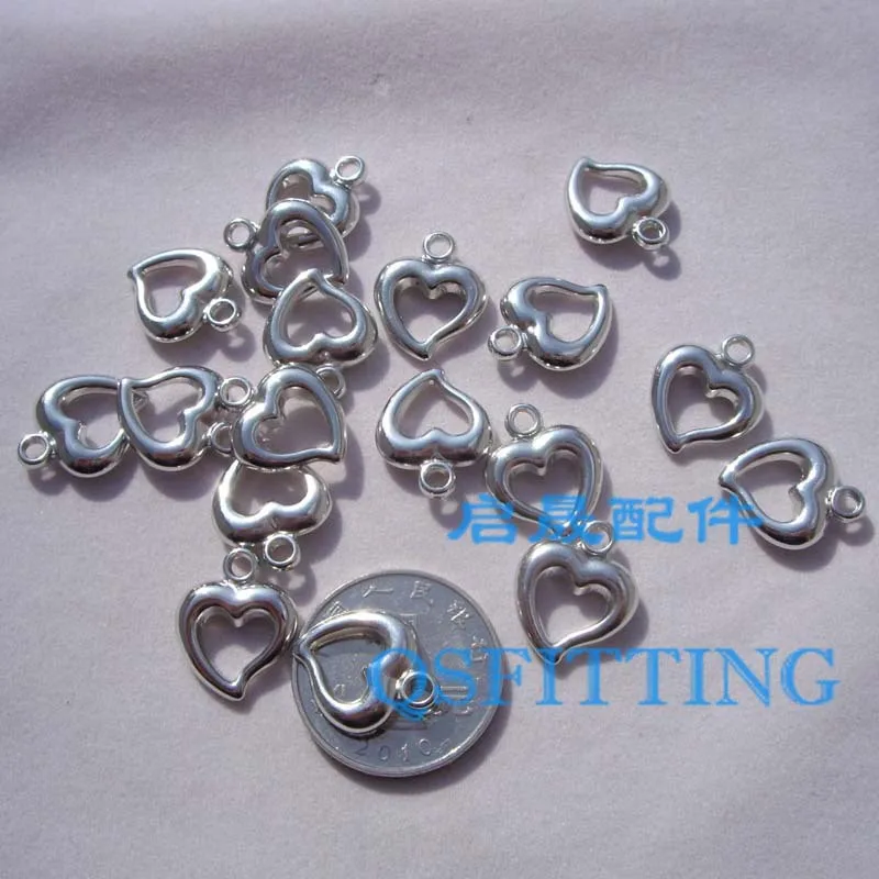 Подвески CCB с родиевым покрытием в форме сердца Пластиковые аксессуары для