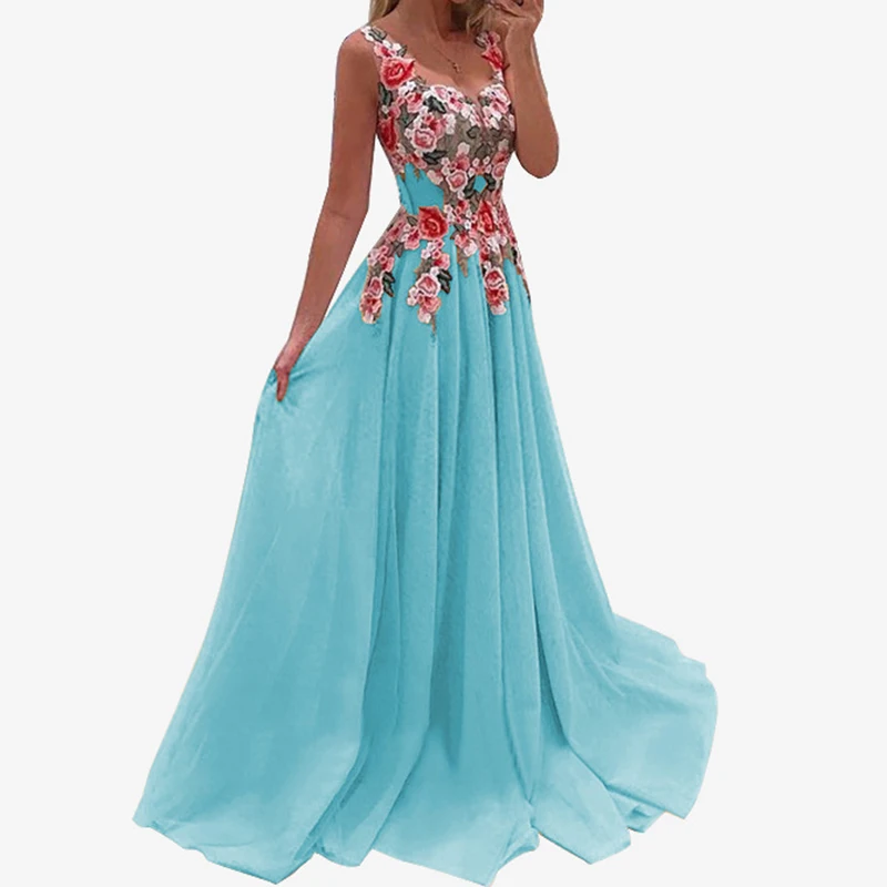 Женское платье в пол элегантное модное подружки невесты макси Формальное