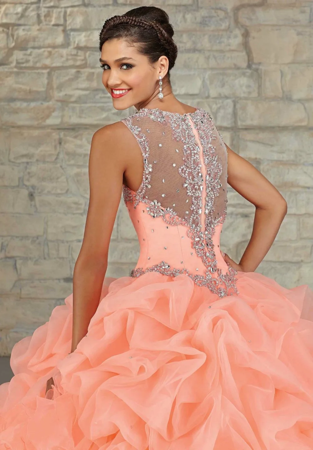 2015 HOT New Style Beaded Long Prom Ball Gown Quinceanera Wedding Dresses Custom Size | Свадьбы и торжества