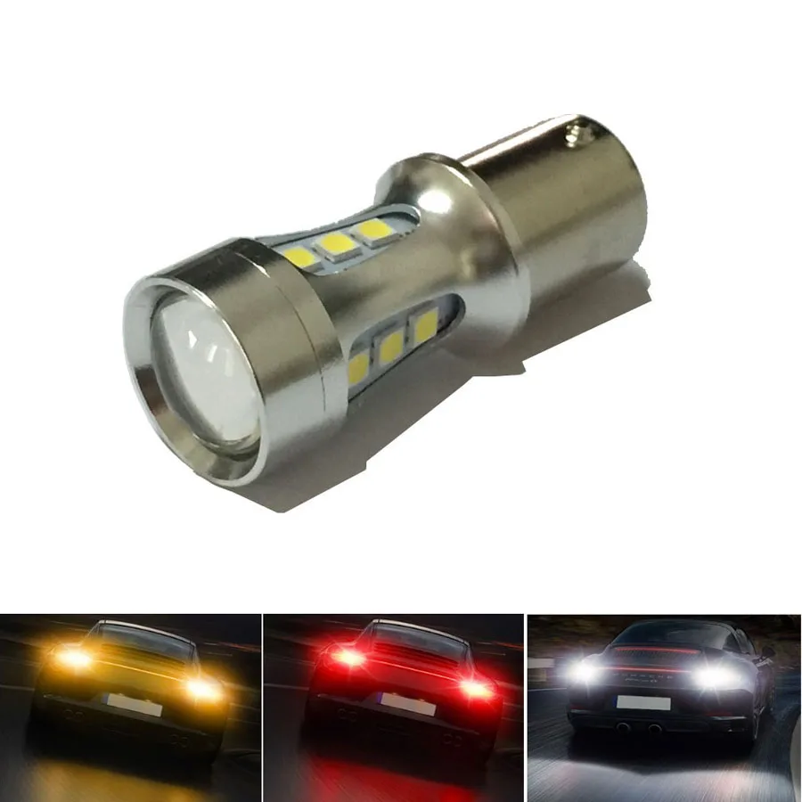 AORUNYEBAO 4 шт. 1156 LED BA15S P21W S25 18 led 3030 чипы 6000K белый красный желтый стоп-сигнал задний