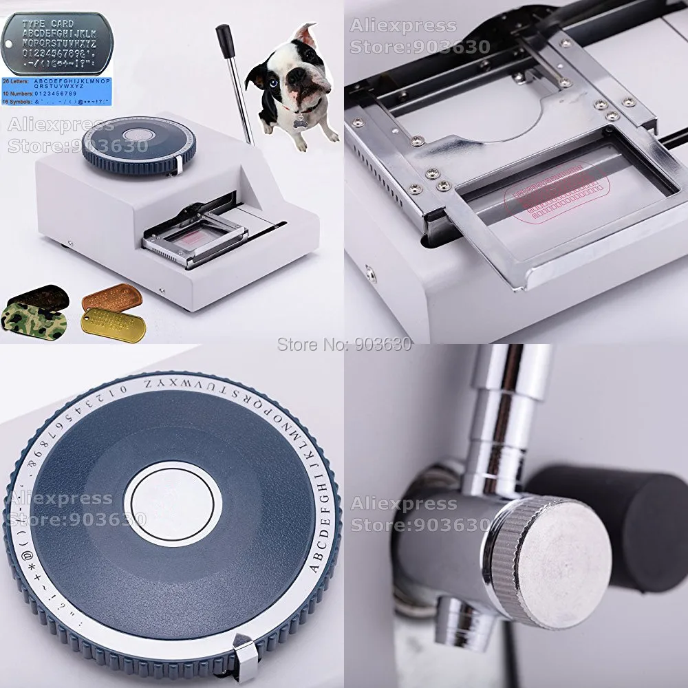 

Factory Low Price 52Code letters Manual GI number stainless steel plate embossing machine Military Army Dog Tag embosser machine