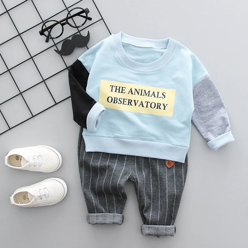 WENWENDEXINGFU Baby Boy Clothing Sets Male Children Clothes Suits Casual Fashion T Shirt Stripe Pants Infant Kid | Детская одежда и
