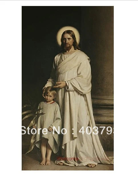 Картина маслом на холсте Христос и мальчик Карл Генрих блоч репро бесплатная