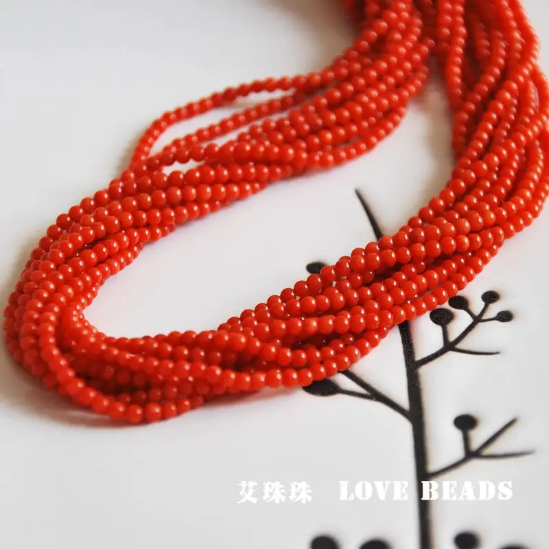 Оптовая продажа натуральная окрашенная Сардина красный коралл 2 мм 3 15 &quot/38 см