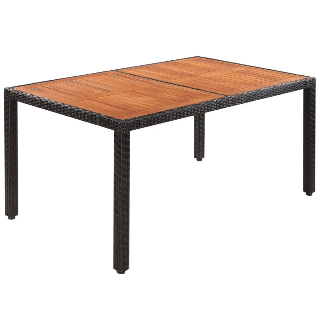VidaXL открытый стол поли ротанга акации Топ 59 &quotх 35 4&quot х 29 5&quot|outdoor table|table outdoorwood