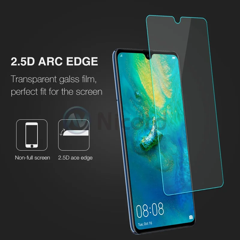 Закаленное стекло Nicotd 2.5D 9H Premium протектор экрана 6 53 дюйма для Huawei Mate 20 | Мобильные