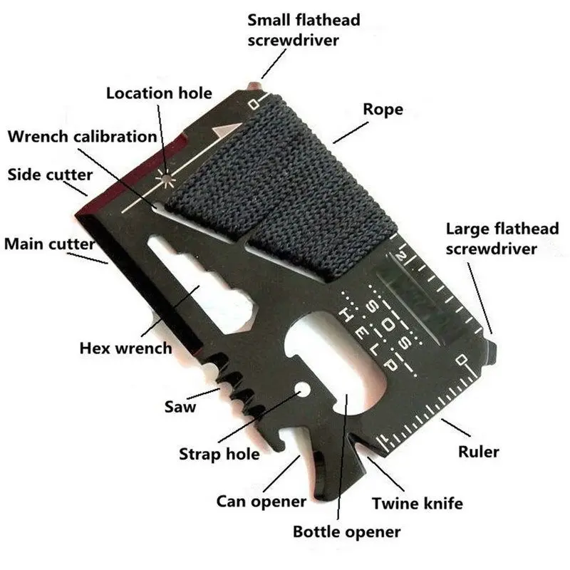 Универсальный нож 14 в 1 5 шт./лот|knife survival|tool cardsurvival tool card |